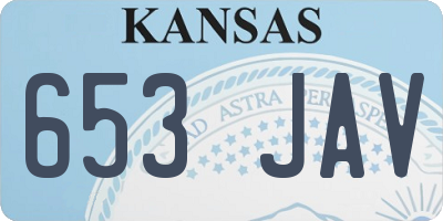 KS license plate 653JAV