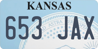 KS license plate 653JAX