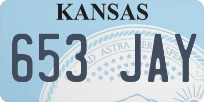 KS license plate 653JAY