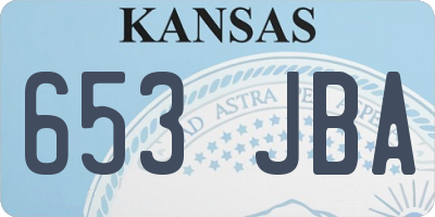 KS license plate 653JBA