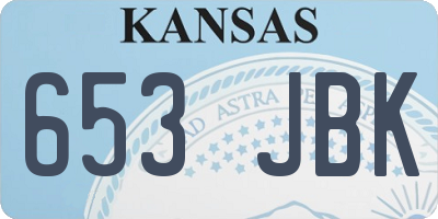 KS license plate 653JBK