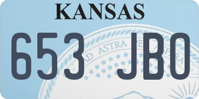KS license plate 653JBO