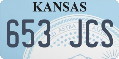 KS license plate 653JCS