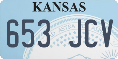 KS license plate 653JCV
