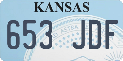 KS license plate 653JDF