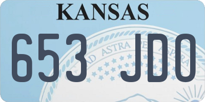KS license plate 653JDO