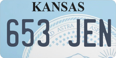 KS license plate 653JEN