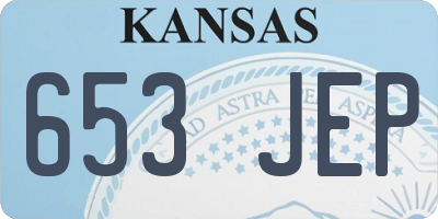 KS license plate 653JEP