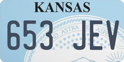 KS license plate 653JEV