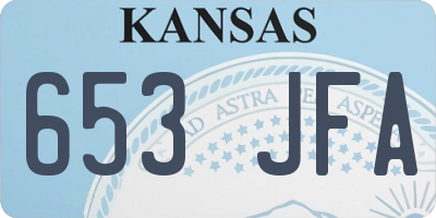 KS license plate 653JFA