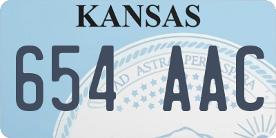 KS license plate 654AAC