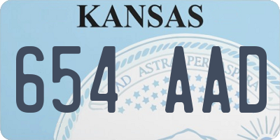 KS license plate 654AAD