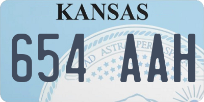 KS license plate 654AAH