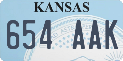 KS license plate 654AAK