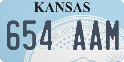 KS license plate 654AAM