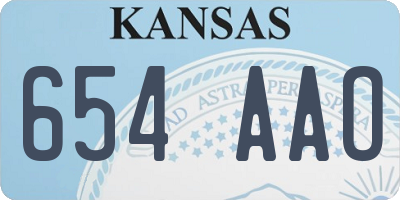 KS license plate 654AAO