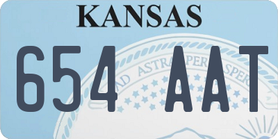 KS license plate 654AAT