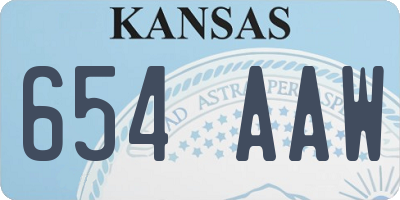 KS license plate 654AAW