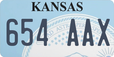 KS license plate 654AAX