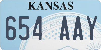 KS license plate 654AAY