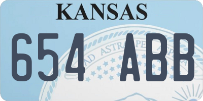 KS license plate 654ABB
