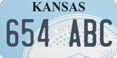 KS license plate 654ABC