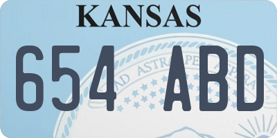 KS license plate 654ABD
