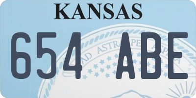 KS license plate 654ABE