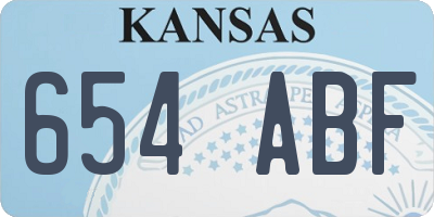 KS license plate 654ABF