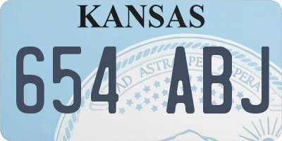 KS license plate 654ABJ