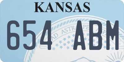 KS license plate 654ABM
