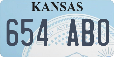 KS license plate 654ABO
