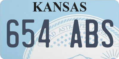 KS license plate 654ABS