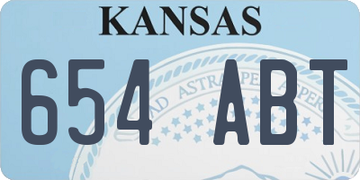 KS license plate 654ABT