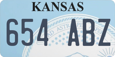 KS license plate 654ABZ