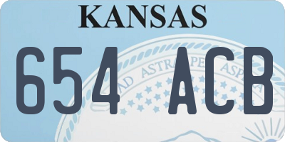 KS license plate 654ACB