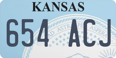 KS license plate 654ACJ