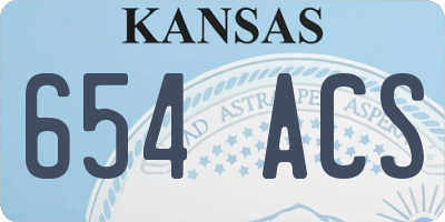 KS license plate 654ACS