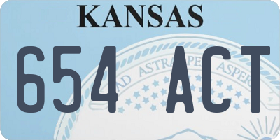 KS license plate 654ACT