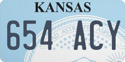KS license plate 654ACY