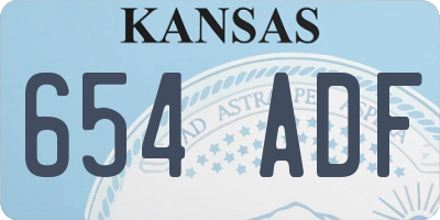 KS license plate 654ADF