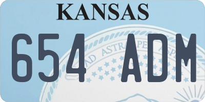 KS license plate 654ADM