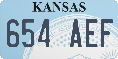 KS license plate 654AEF