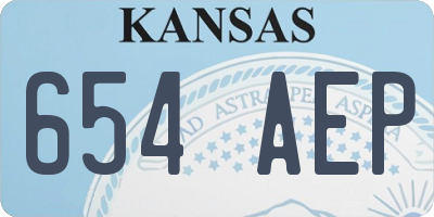 KS license plate 654AEP