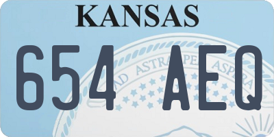 KS license plate 654AEQ