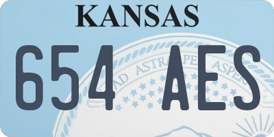 KS license plate 654AES