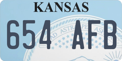 KS license plate 654AFB