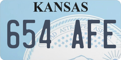 KS license plate 654AFE