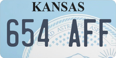KS license plate 654AFF