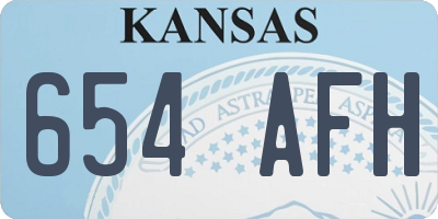 KS license plate 654AFH